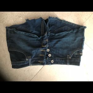 LF dark denim shorts